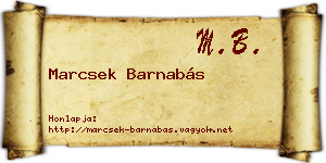 Marcsek Barnabás névjegykártya